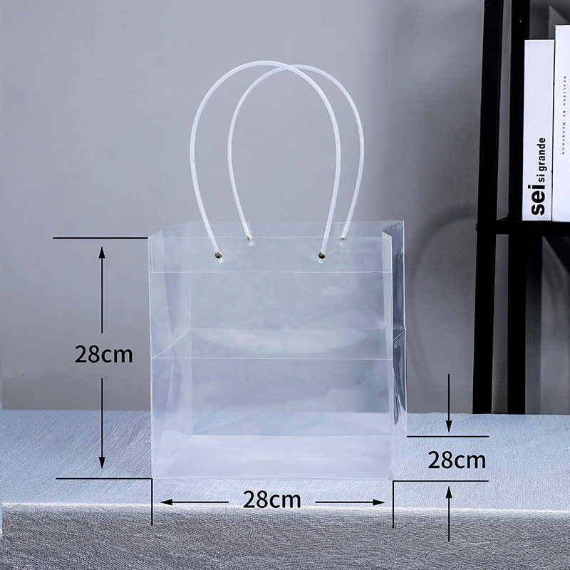 Directo de fábrica transparente flor bolso trapezoidal ramo bolso de mano Día DE LA Madre bolsa de regalo de mano