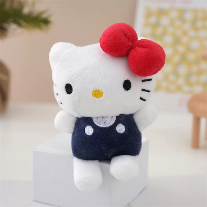 Подвеска из плюша (Hangcai Toys) Браслет-подвеска Hello Kitty Overalls, 12 см, цепочка из бусин или подвеска в форме сердца