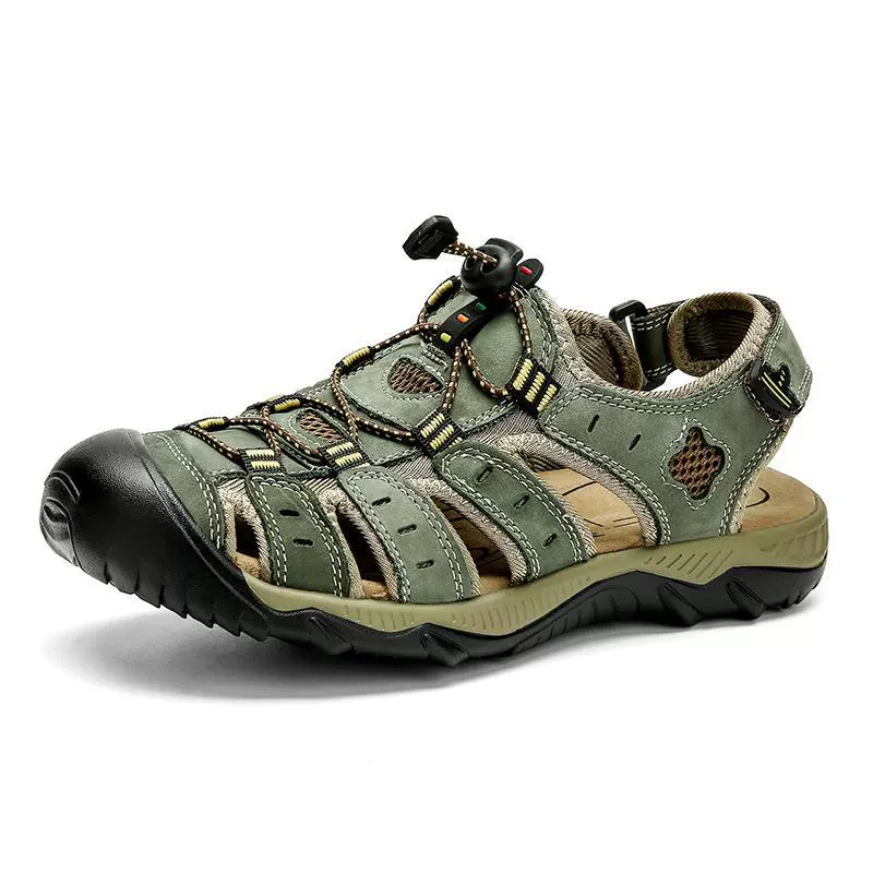 A2026 трансграничные сандалии с закрытым носком из воловьей кожи с большим слоем 38-48