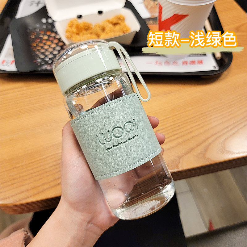 男性と女性向けの耐熱性とポータブルなガラス製ウォーターカップ、高価値の厚みのあるポータブルオフィスティーカップ、サマーティーセパレーター|undefined
