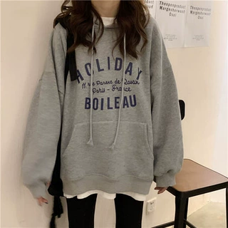 加绒连帽卫衣女ins超火2026秋冬新款宽松韩版潮cec带帽衫网红潮