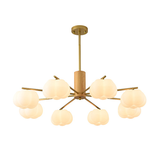 Living room chandelier cream style creative cotton pumpkin lantern modern simple atmosphere full spectrum eye protection warm bedroom lamp