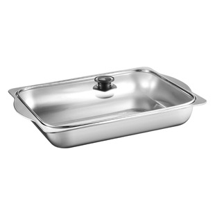 Stainless Steel Grilled Fish Dish Household Rectangular Tray Induction Cooker Paper-wrapped Fish Commercial Crayfish Grill Dish