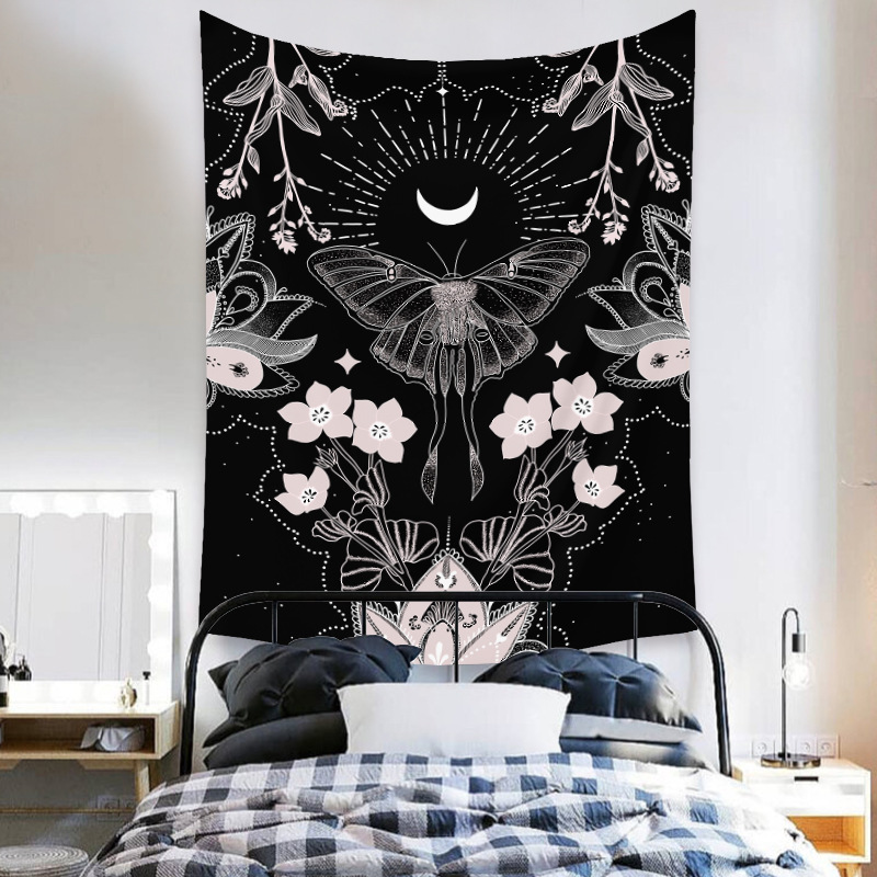 Bohemian Tapestry Butterfly Flower Printing Background Hanging Cloth Tapestry Wholesale Nihaojewelry display picture 7