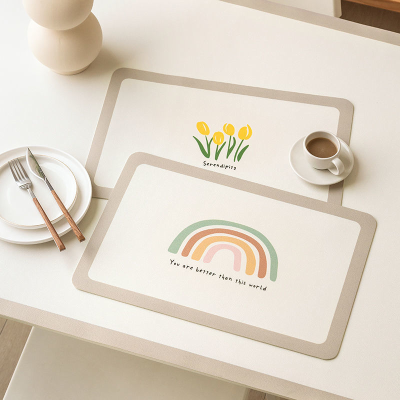 Estera de aislamiento térmico ins Wind anti-scald placemat desechable impermeable a prueba de aceite estera de mesa plegable vajilla para el hogar estera de tela