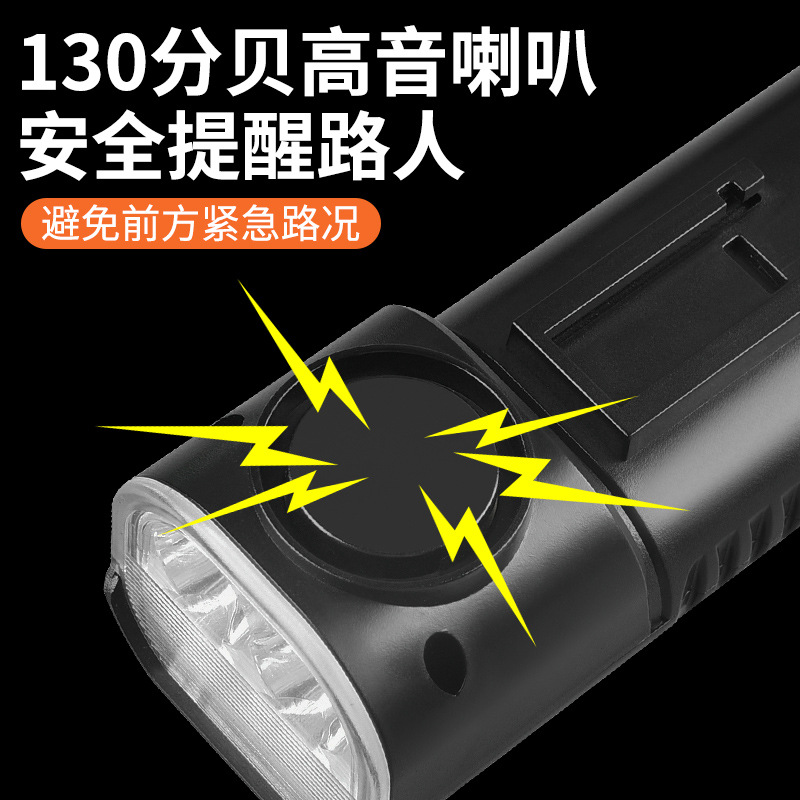 Luz de la bicicleta de carga USB cuerno faro T6 Pantalla de potencia de la bici de montaña de conducción nocturna equipo de equitación de iluminación