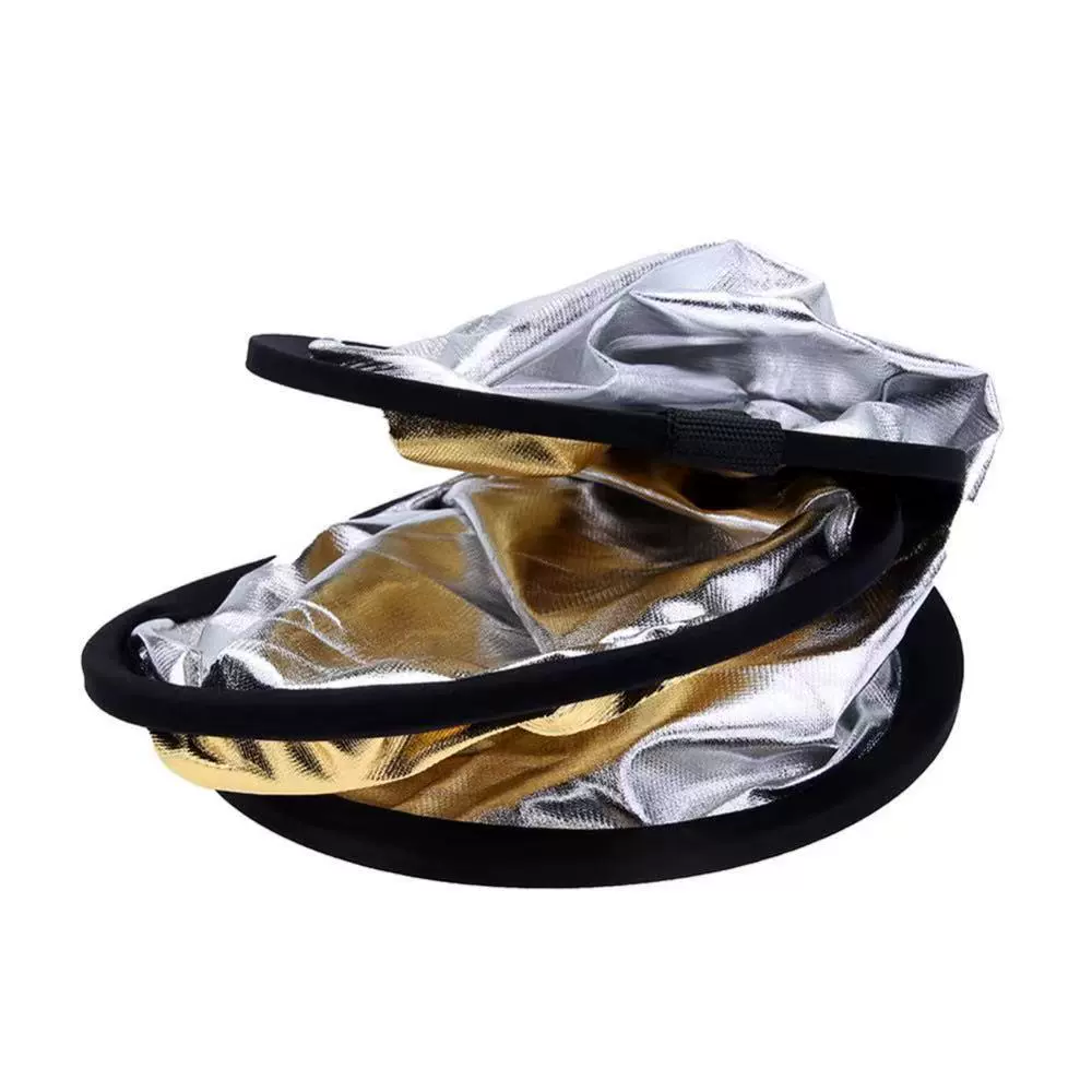 Reflector, round handheld small fill light, gold and silver