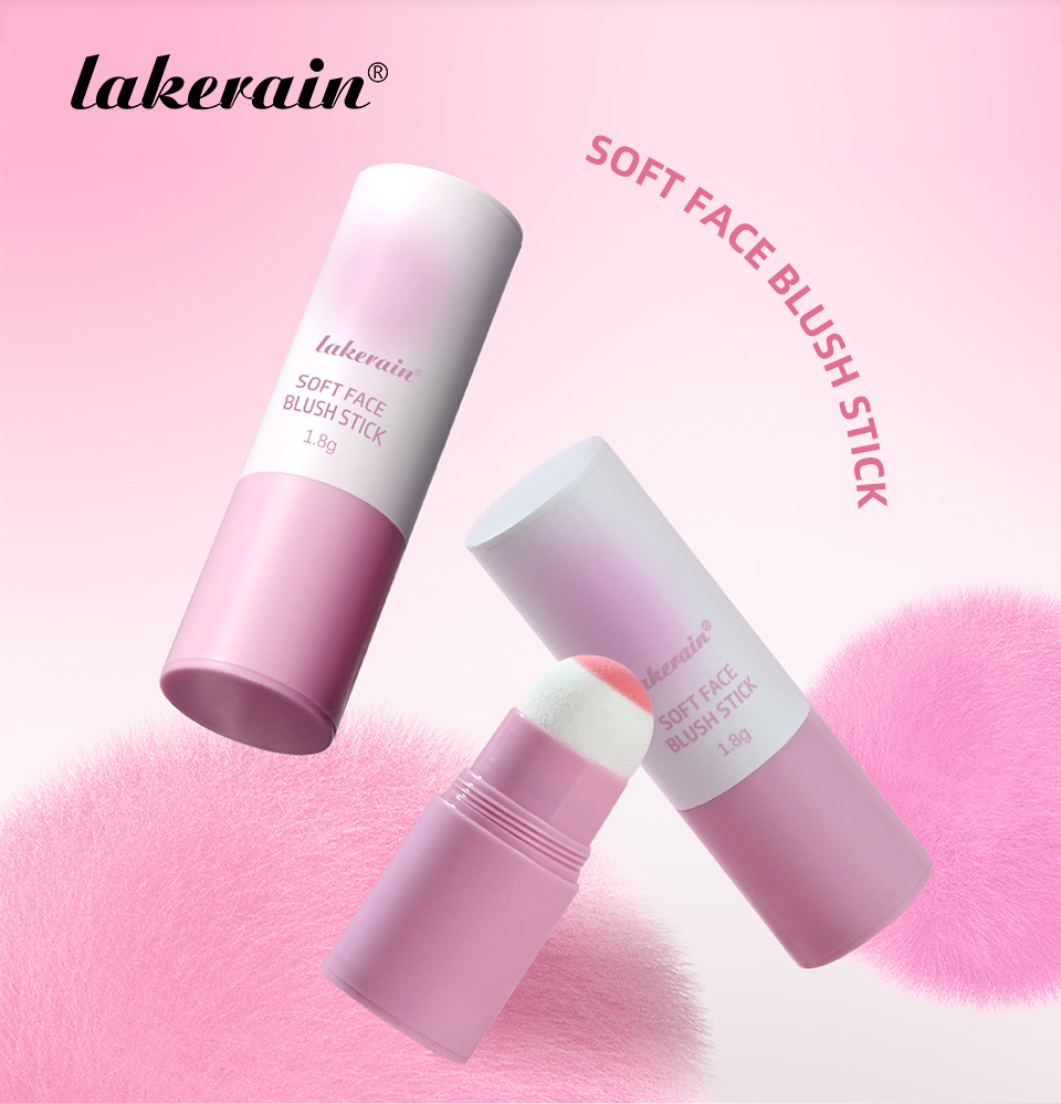 lakerain Purple Tube Sponge Head Blush Stick Matte matte Natural Blush details Picture