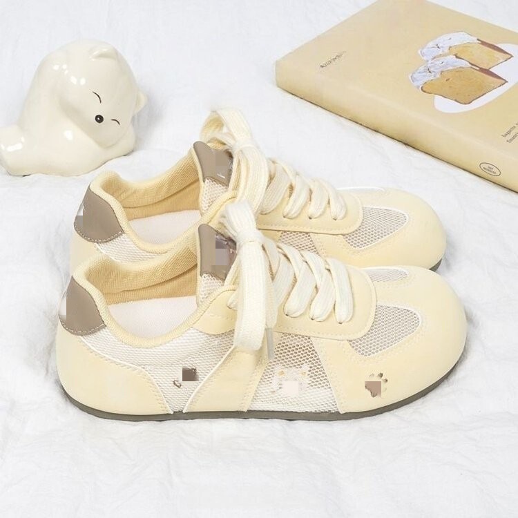 Cream-Colored Breathable Mesh Sneakers 2026 Summer New Thin-Soled Lightweight White Shoes Campus Versatile Sneakers for Women Cream-Colored Breathable Mesh Sneakers 2026 Summer New Thin-Soled Lightweight White Shoes Campus Versatile Sneakers for Women