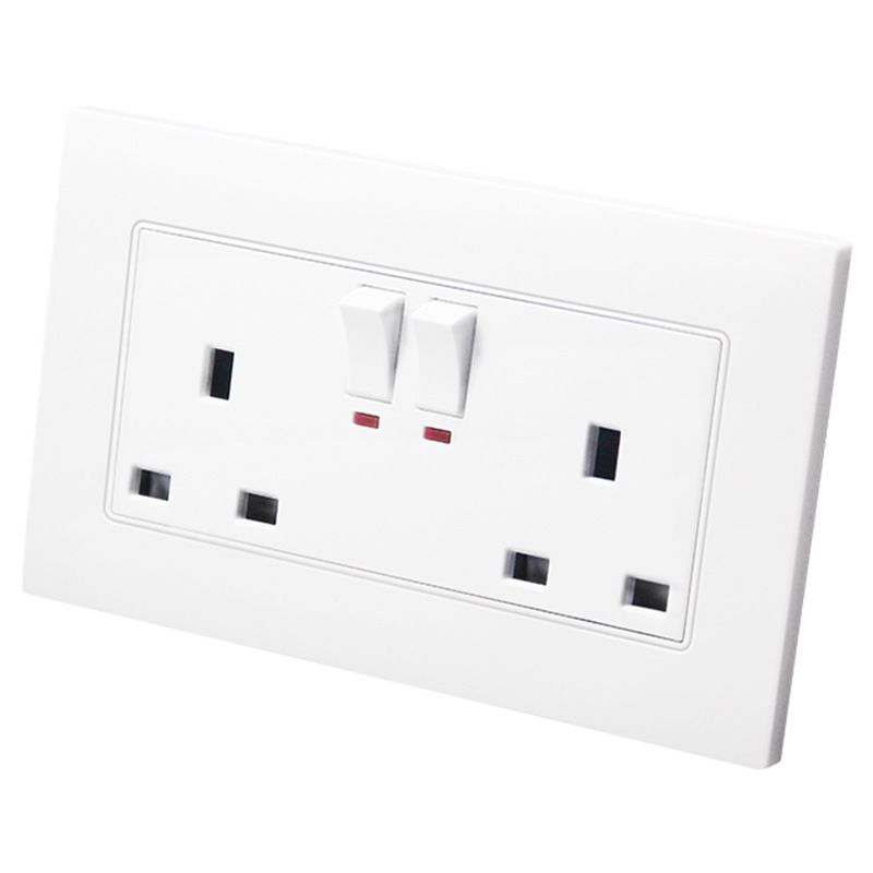 146型英标英规电源墙壁插座面板香港两位2双联13A英式插座带开关