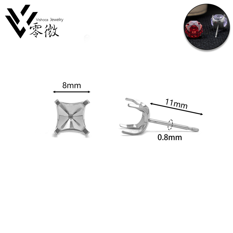 Factory direct F136 earring empty holder puncture jewelry F136 titanium earring holder rose cut bowl holder straight needle lengthened Factory direct F136 earring empty holder puncture jewelry F136 titanium earring holder rose cut bowl holder straight needle lengthened
