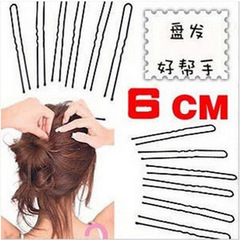 アップヘア黒 U 字型ヘアピン韓国プロフェッショナルヘアフラワーヘアアクセサリーヘアピンインサートコームエッジ頭飾り装身具