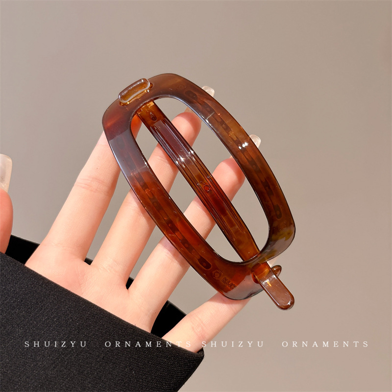 Clip de torsión de color café de alto nivel, clip de cabello de mujer, clip de cabello de tamaño grande, clip de cabello de cabeza posterior, cabello de agarre, toque de cabello