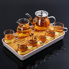功夫茶具套装家用托盘玻璃整套茶壶泡茶整套茶杯茶盘客厅小型工厂