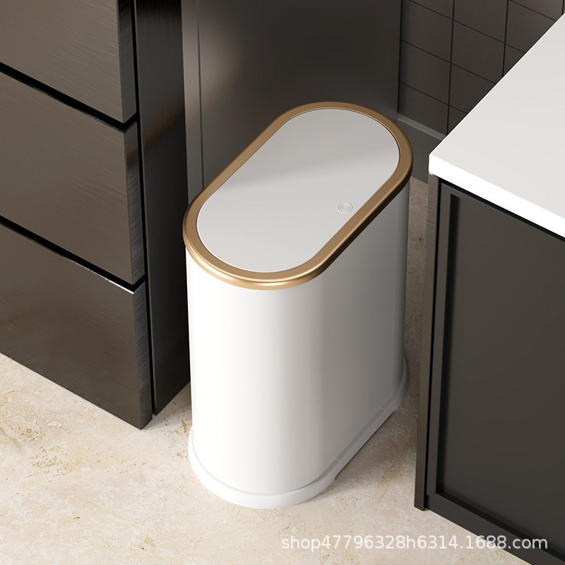 6L Oval Press-Lid Household Trash Can, Simple Design for Narrow Spaces, Suitable for Living Room, Kitchen, Bathroom, Dual-Compartment Bin for Indoor and Outdoor Use 6L Oval Press-Lid Household Trash Can, Simple Design for Narrow Spaces, Suitable for Living Room, Kitchen, Bathroom, Dual-Compartment Bin for Indoor and Outdoor Use