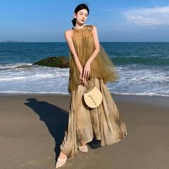 新しい中国式の首のワンピースの女性の袖なしの改良のチャイナドレス