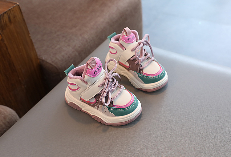 Girls' Sports Shoes 2024 Autumn and Winter New Trendy Brand High-Top Sneakers Cute Cartoon Decoration Boys' Second Cotton Casual Shoes_voghion.com