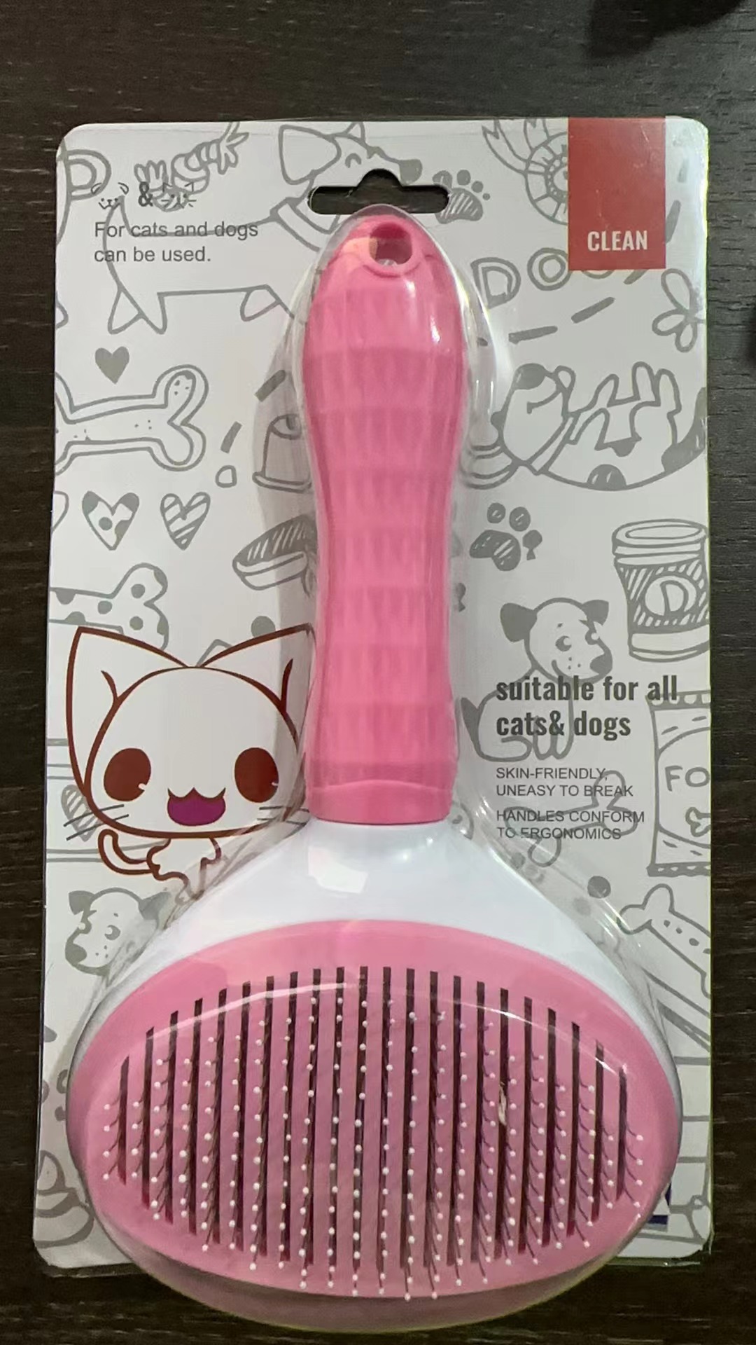 뉴버튼빗 [핑크] 판지팩