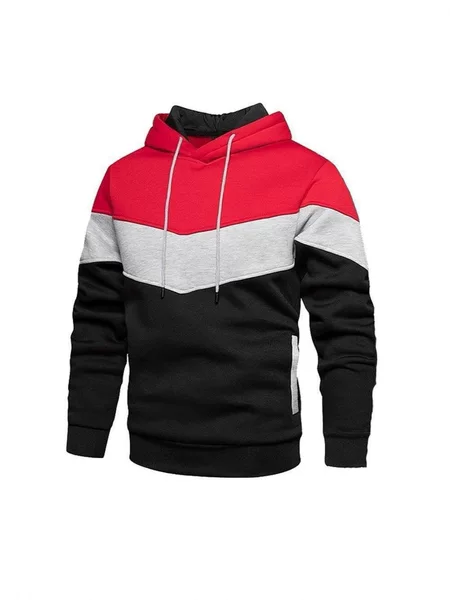 European and American Cross-Border New Fleece Sweatshirt Splicing Hoodie Autumn and Winter Casual Sports Sweatshirt Casual Jacket Trend