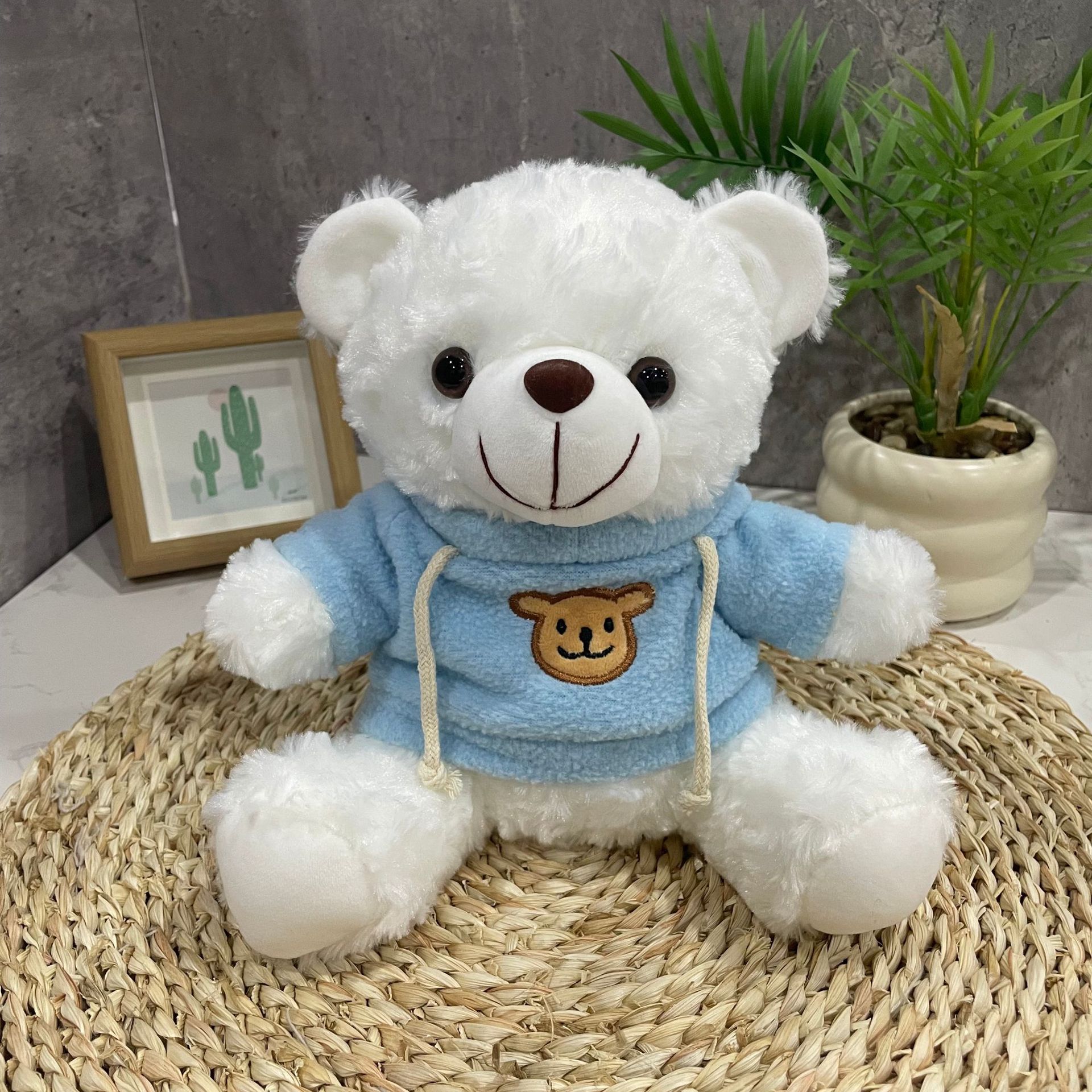 Teddy Bear se puede imprimir LOGO evento de vacaciones muñeca regalo para el hogar adornos de escritorio abrazar juguetes de peluche