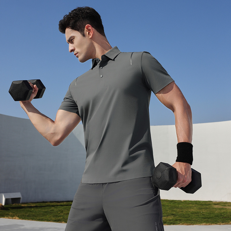 Disang ropa de trabajo de alta gama que absorbe la humedad de secado rápido camiseta solapa polo de seda de hielo logotipo personalizado deportes