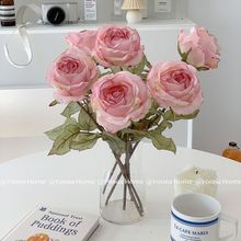 玫瑰绝韩式玫瑰花假花花束拍摄道具家居装饰摆拍推荐一件代发