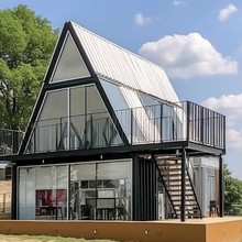 鞍山预制集装箱 创意街区房屋 网红小镇民宿餐厅酒店商铺三角屋户