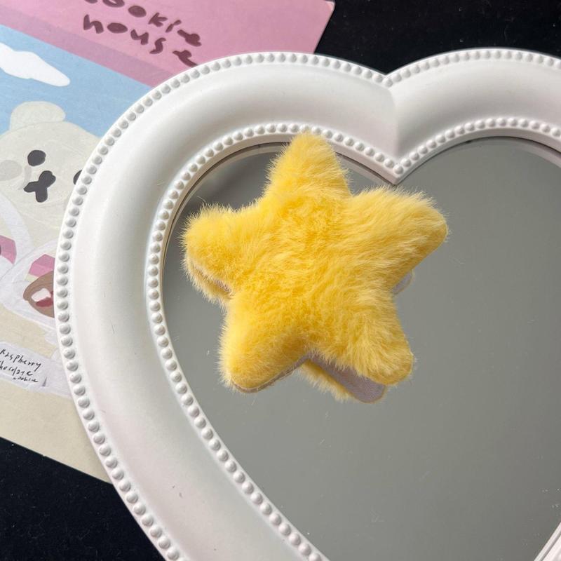 秋冬のかわいい星のヘアピンの女性の子供の砕毛のbbクリップのサイドの前髪のぬいぐるみのカモの口の頭飾り|undefined