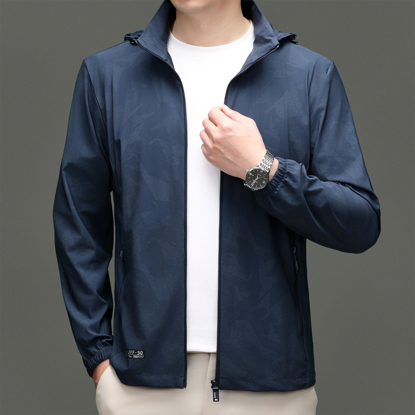 2026 New Style Removable Hood Sun Protection Clothing for Men, Lightweight and Breathable Skin Protection Clothing for Men, Large Size Summer Sun Protection Clothing Jacket