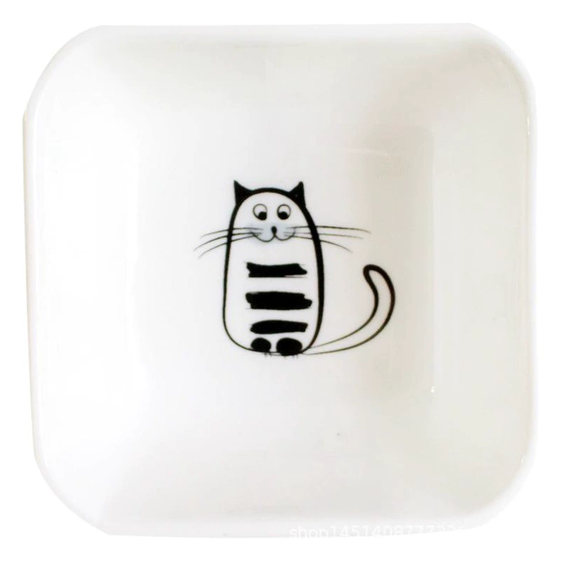 Японский стиль и ветер квадратный милый кот керамическое маленькое блюдце кухня приправа блюдо блюдце соус блюдце уксус блюдо