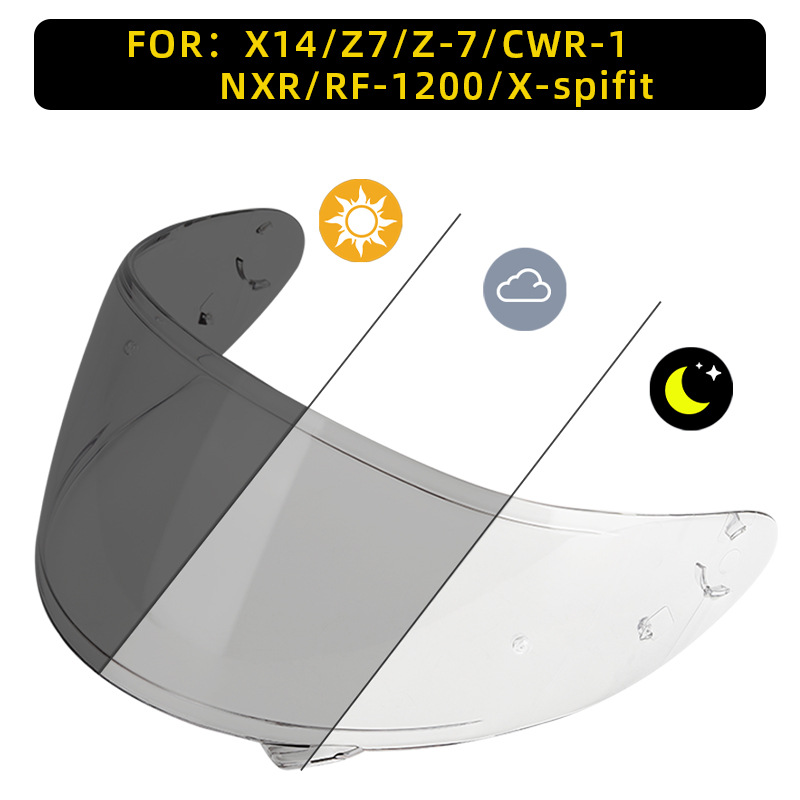 Motorcycle Helmet Color-Changing Lens X14/Z7/Z8/Rx7X/Sm961 Anti-Uv Full-Face Helmet Color-Changing Lens