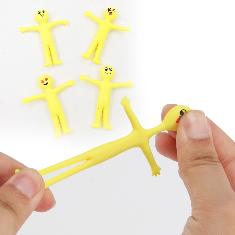 新奇特tpr弹力黄色小人表情拉扯发泄软胶创意公仔小黄人减压玩具