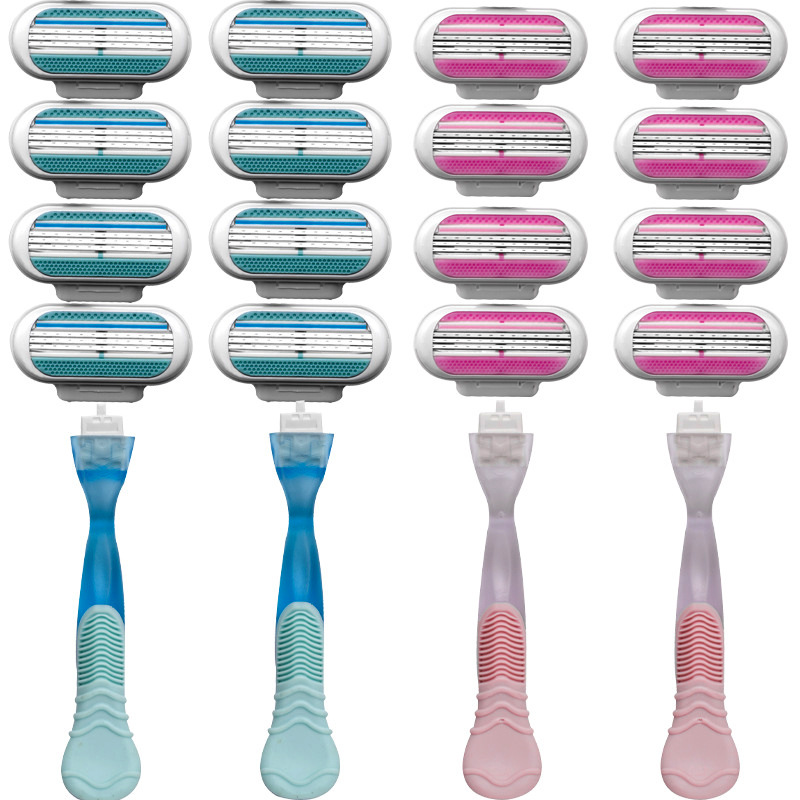 Women's Shaver Three-Layer Blade Manual Shaver Epilator Armpit Leg Hair Remover Cross-Border Wholesale