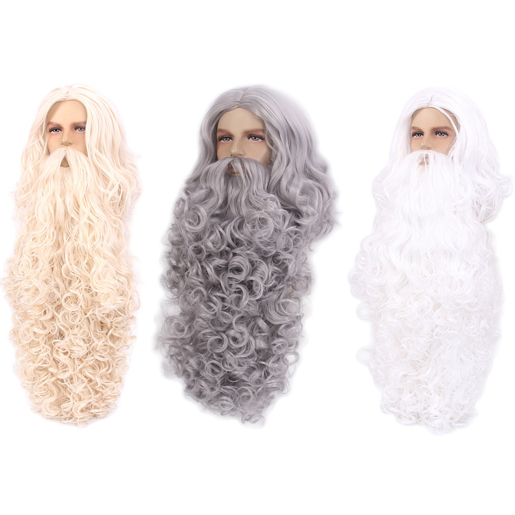 Amazonas Santa peluca barba blanca Amazonas santaclauswig barba traje de peluca marrón