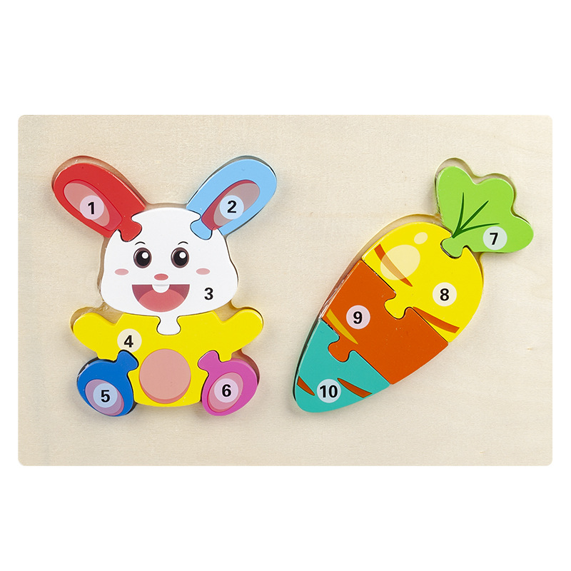 Transfronterizos niños cadena alimentaria rompecabezas tridimensional placa de emparejamiento de juguetes de madera de educación temprana al por mayor image 21