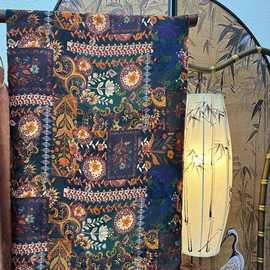 全人丝仿香云纱提花面料 新中式小衫双面印花裤子连衣裙旗袍布料