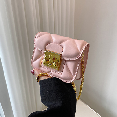 Mini rhombus cross-body bag Korean style simple personality pig nose small bag high-end women's lipstick bag