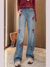 H202-EW11525精品女装水洗棉牛仔裤24新款立体设计阔腿裤尺码第二
