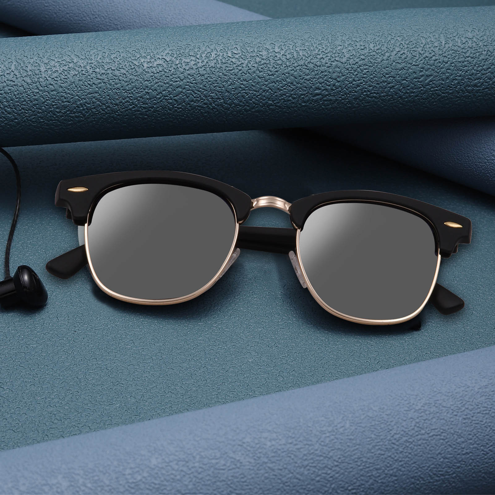 2022新款半框时尚小米钉偏光宝丽来太阳镜女时尚墨镜男骑行太阳镜