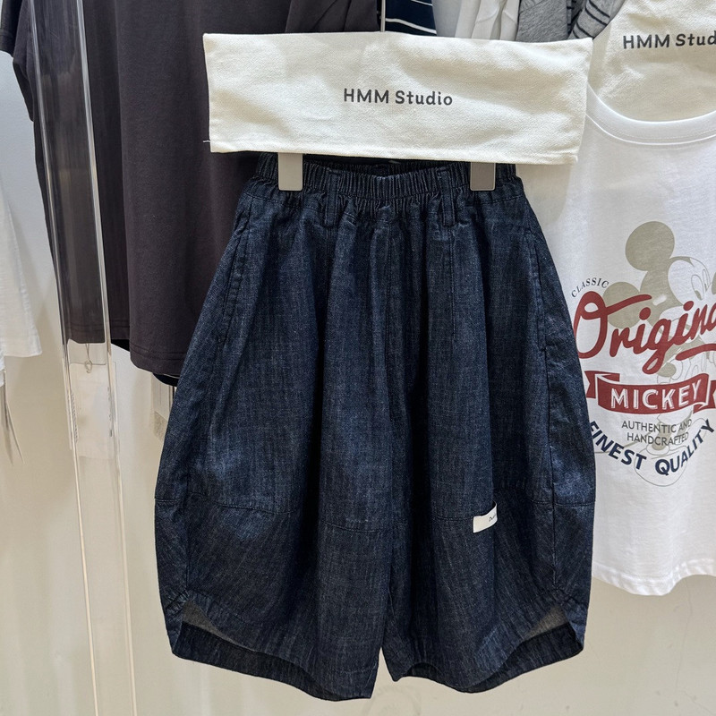 Versatile Boys' Original Color Denim Shorts Summer Wear Children's Loose Thin Soft Dad Pants New Trendy Pants for Outdoor Wear Versatile Boys' Original Color Denim Shorts Summer Wear Children's Loose Thin Soft Dad Pants New Trendy Pants for Outdoor Wear