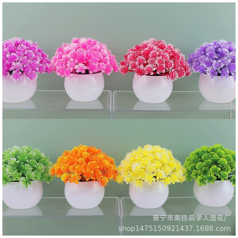 В наличии Amazon костюм Комбинированный Рабочий стол Поддельный цветок в горшке Рождественские украшения Украшения для дома Зеленое растение Бонсай Шар