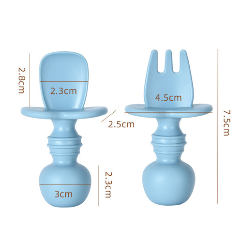 Cross-border hot sales for children eating spoons, food-grade silicone complementary food tableware, 6-month-old baby teeth, maternal and child supplies