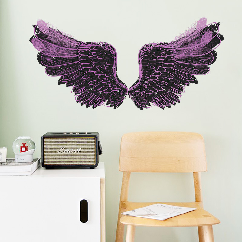 Nouvelle Mode Stickers Muraux Ailes Noires Violettes display picture 7