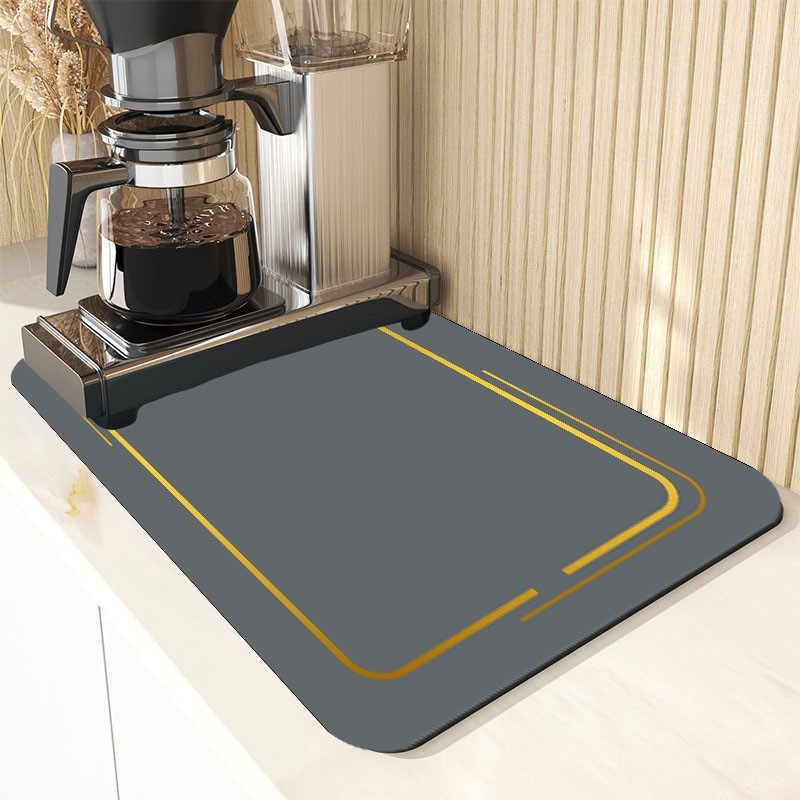 Alfombra absorbente de cocina estilo nórdico, tapete de diatomea antideslizante para mesa o encimera, aislante y de secado rápido