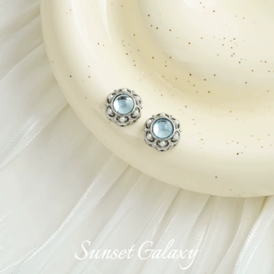 Zərgərlik ara hissələri: bracelet necklace earrings jewelry diy - flower-blue-treasure-platinum-one-113113