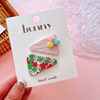 In the early summer, macaron color triangular floral BB clip Korean children's colored gauze bangs and bangs, babies, baby hair cards