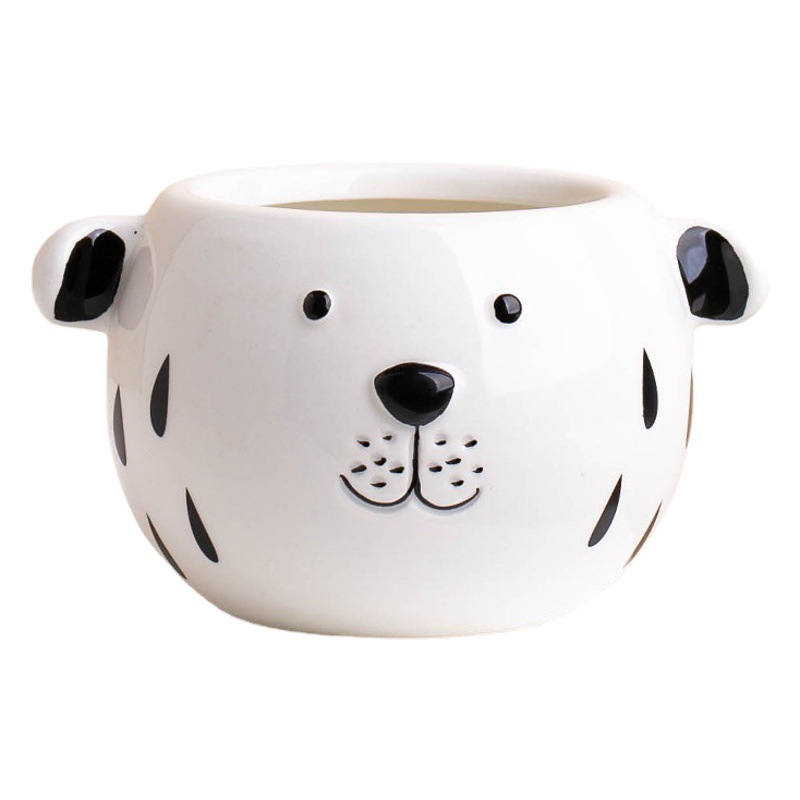 Amazon transfronteriza al por mayor balcón interior Planta artificial manchado perro Animal Maceta de cerámica plantación suculenta Decoración