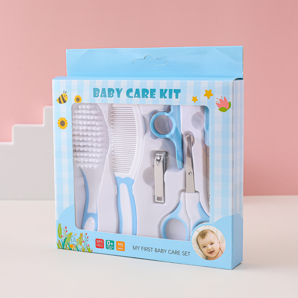 Comercio exterior Venta caliente cuidado del bebé limpieza 6-piece cortaúñas combinación traje bebé seguridad peine cepillo caja de regalo al por mayor image 8