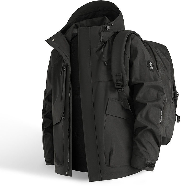 Unisex wasserdichte Windjacke – Leichte Outdoor-Regenjacke mit Kapuze für Wandern, Camping und urbane Streetwear (Gelb/Schwarz/Elfenbein/Lila/Rot)_voghion.com