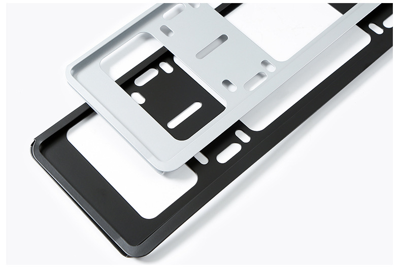 Iron double-layer new energy vehicle license plate frame with adjustable hole positions, license plate frame for electric vehicle modification supplies